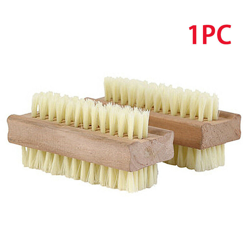 Home Bathroom Non Slip Massage Double Sided Wooden Nail Cleaning Brush Medical
