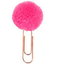 72 Pieces / Piece Cute Colored Plush Ball Bookmark Metal Clip Paper Clip Bo S7K5