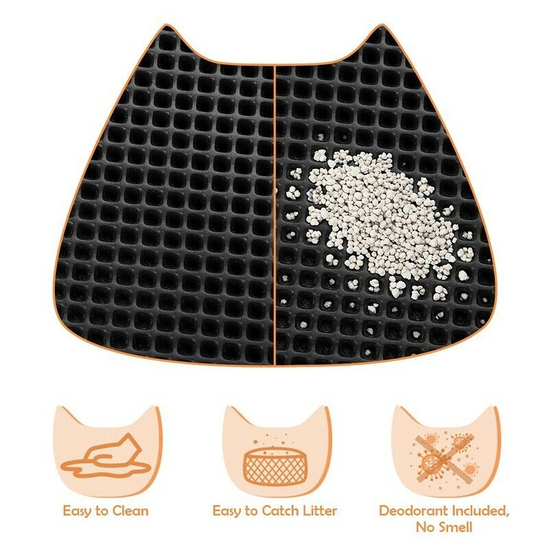 Pet Cat Litter Mat EVA Double-Layer Cat Litter Trapper Mats with Waterproof