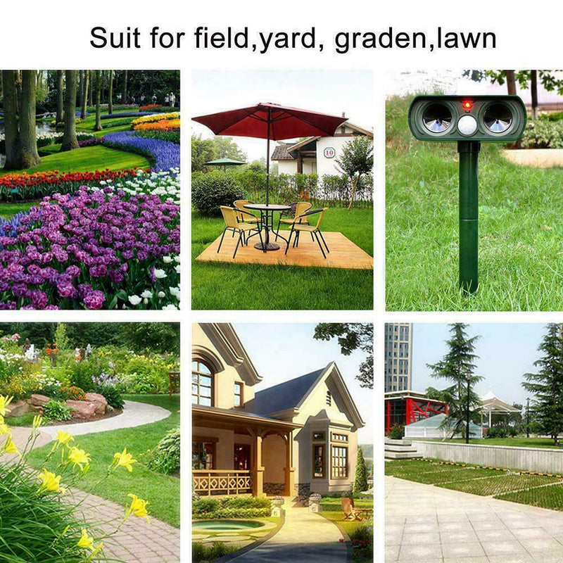 1x Solar Power Ultrasonic Pest Animal Repeller Garden Control Drive Yard A3O4