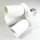 3 E27 Light Bulb Socket to AC Wall Outlet Plug Adapter On/Off Switch White