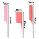 3x Heat-resistant Weaving Highlighting Foiling Hair Comb Dyeing Combs Pink