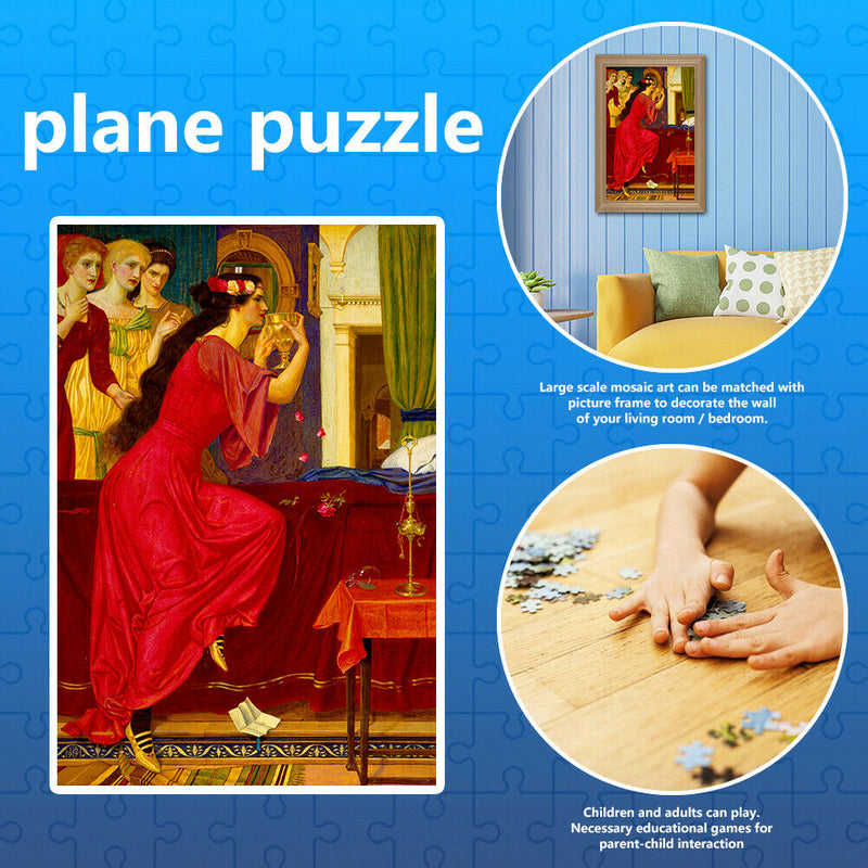 Drinking Lady 1000pcs DIY Paper Puzzles Jigsaw Educational Kids Adults Toys