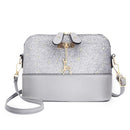 Shell Shoulder Handbag Women Shining Sequins PU Leather Messenger Bag/Grey