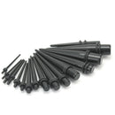 16Pcs Mix Sizes Ear Taper Earplug Set Taper Expanders Stretchers Black A MGW