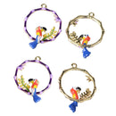 4pcs Bird Garland Charms Pendant DIY Jewelry Findings Gifts hair Accessory
