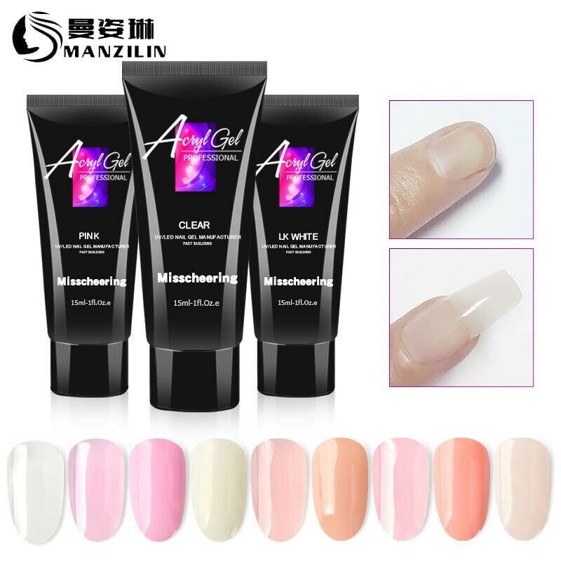 Manzilin 15Ml Crystal Extend Uv Nail Gel Extension Builder Led Polygel Nail W5N6