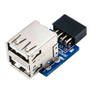 9 Pin Motherboard To 2 Port USB 2.0 Adapter Converter Splitter PCB
