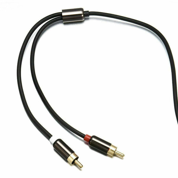 Black 3.5mm Male Jack to 2 RCA Male AUX Stereo Analog Audio Y Adapter Cable Cord