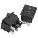 5 Pcs 6 Pin DPDT Black Button On/Off/On Rocker Switch AC 250V/15A 125V/20A A6Y1