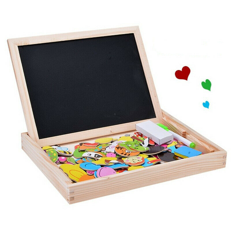Kids Magnetic Drawing Board Wooden Children Puzzles Educational Puzzle T HTR