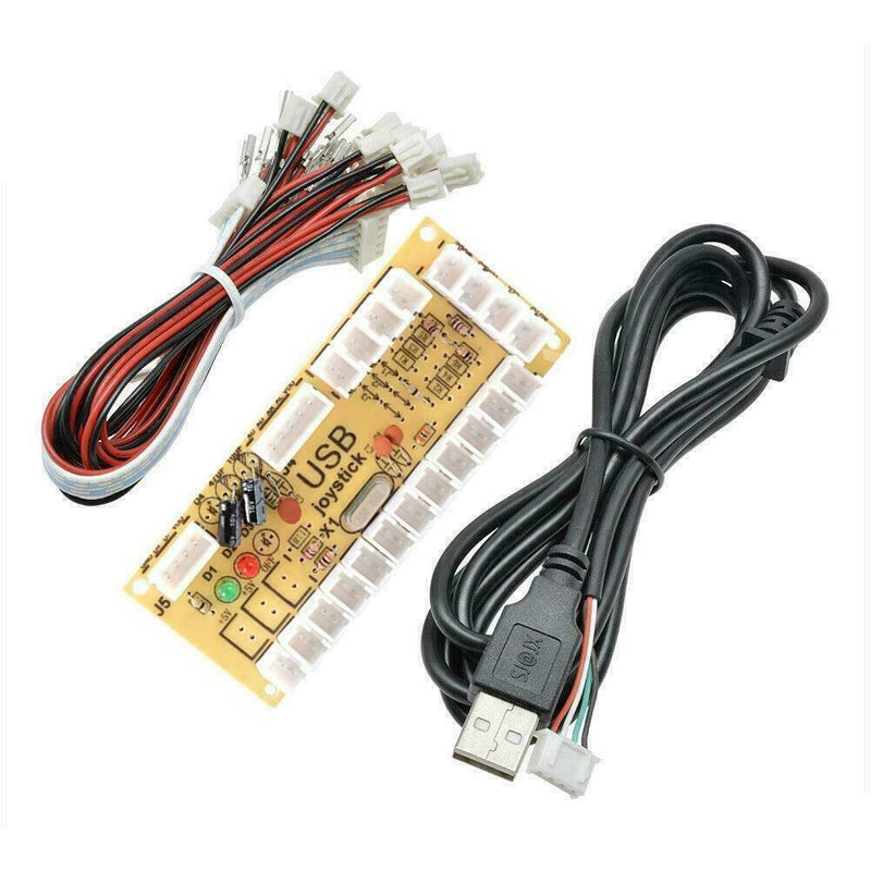 USB Arcade Encoder Zero Delay PC to Joystick 5Pin MAME Sanwa Push Button+Ca Q3X3
