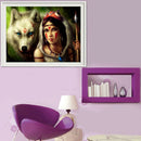 5D DIY Round Drill Diamond Painting Beauty Wolf Cross Stitch Embroidery Kit