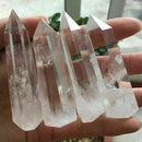 100% Natural Rock Clear Quartz Crystal Point Stone Wand Healing Mineral Specimen