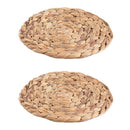 2pc Natural Water Hyacinth Weave Placemat Round Braided Rattan Tablemats Pl