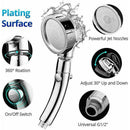 3 In 1 High Pressure Showerhead Handheld Shower Head NEW with ON/Off/Pause V8F7