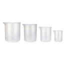 Set of 4 Measuring Cup Labs Plastic Graduated Beakers 50ml 150ml 250ml 500m E9S5