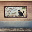2x Retro Metal Car Plate Tin Sign Plaque HOME CAT Picture Bar Pub Man Cave