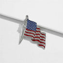Fashion American USA Flag Rhinestones Crystal Brooch Pin Elegant Jewelry Gift j7