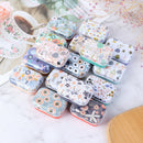 Mini Flower Tin Trinket Coin Box Jewelry Storage Case Tinplate Small FloralS Gw