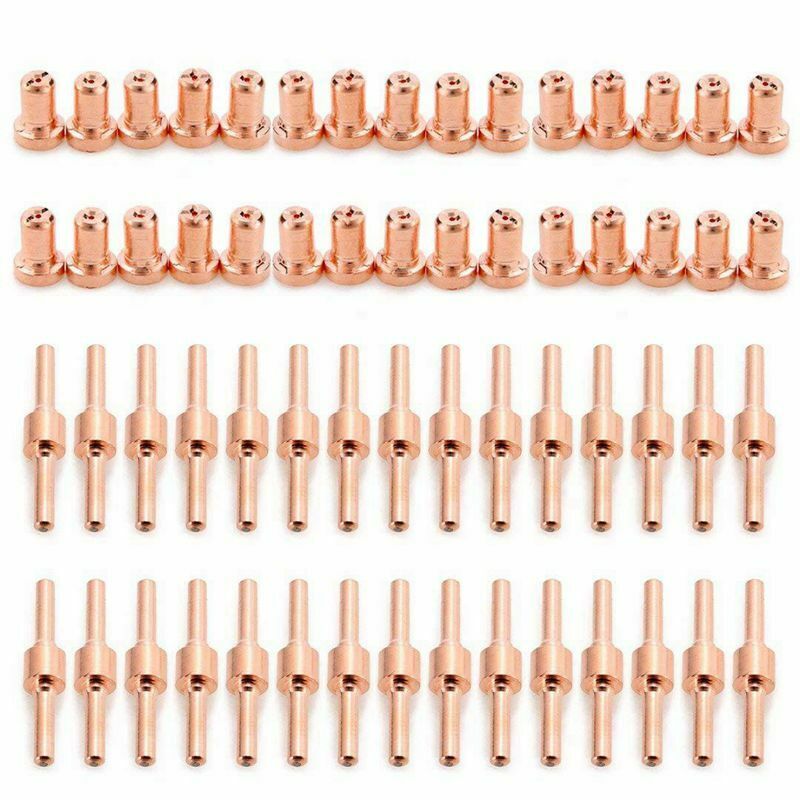 60pcs Red Copper Extended Long Plasma Cutter Tip Electrodes&Nozzles Kit Con P8K1