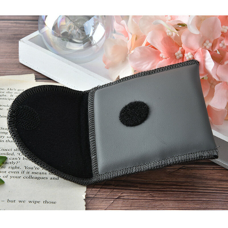 hearing aid carrying pouch bag holder small black pu leather material storage sp