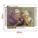 4 Pack Elderly Couples DIY 5D Diamond Painting Full Drill Cross Stitch Decor