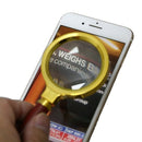 60mm Diameter 4X Optical Lens Rosewood Handle Magnifying Glass J2U5