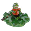 2x Artificial Lotus Leaf Frog Water Floating Ornament Pond Decoration