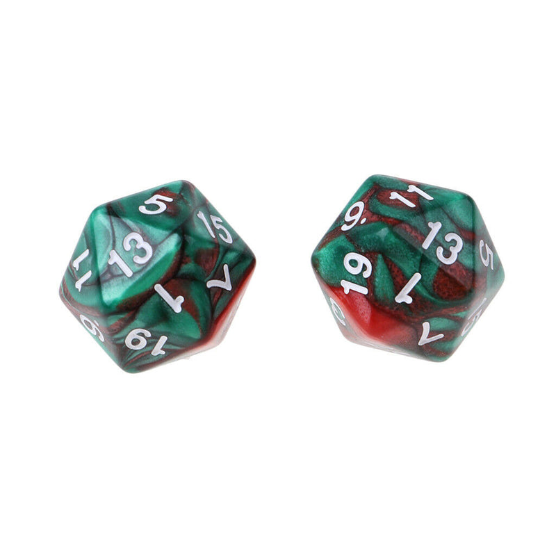 Set of 10 Green Coffee D20 Acrylic Dice for RPG D&D Gaming Twenty Sided Die