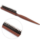 1X Wood Handle Natural Boar Bristle Hair Brush Fluffy Comb Hairdressing Barbe Bj