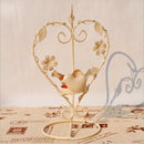 European-Style Retro Heart-Shaped Wedding Candlestick Decor Ornaments White