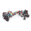Family Dogs Pets Multicolor Braided Rope Bone Chewing Bone Tug Toy18cm Leng