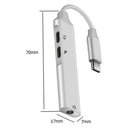 Type C Converter 3.5mm USB C Audio Earphone Jack PD Charging 3 in 1 Adapter