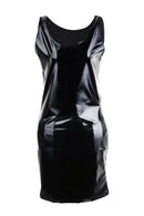 Women's Synthetic Leather Metallic Clubwear Mini Dress Black U3E2