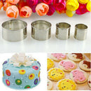 4Pcs Stainless Steel Round Fondant Cake Mold Biscuit Craft Pastry Cookie Cutter