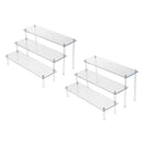 2x 3-Tier Clear Acrylic Rack Perfume Makeup Ladder Display Stand Risers Shelf