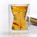 Muscle Glass Cup Double Wall Shot Bar Drink Whiskey Wine Beer Mug Glassware