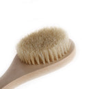 Natural Bristle Middle Long Handle Wooden Shower Body Bath Brush Round Head