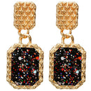 Large Rectangular Metal Drop Earrings Ladies Party Hanging Earrings Fashion