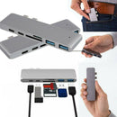 6 in 1 Type C USB C Hub 4K 30HZ Adapter Dongle USB 3.0 Port for MacBook Pro US