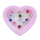 12pcs/Set Girls Kids Child Diamate Adjustable Rings Crystal Rings Jewelry Party