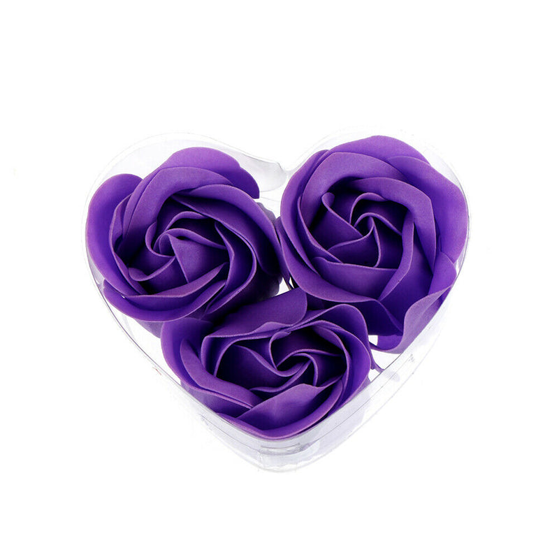 3XScented rose flower petal bath body soap wedding party gift heart bottle Hn