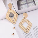 Rattan Earrings For Women Handmade Straw Wicker Braid Drop Dangle Earrings  M3Y5