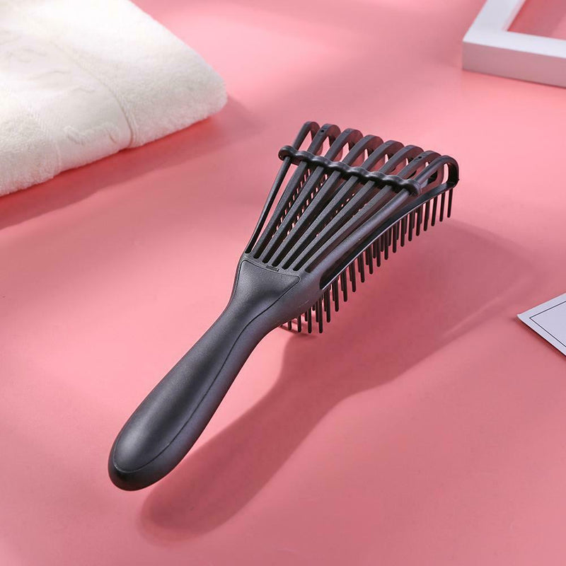 Women Hair Scalp Massage Comb Wet Curly Hairdress Styling Hairbrush (Black)
