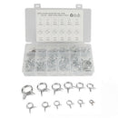 100pcs Double Wire Spring Hose Clamps Fuel Line Hose Tube Clips Assortment