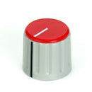 5 x Volume Control Rotary Knobs Red for 6mm Dia. Knurled Shaft Potentiometer