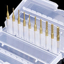 10X Corn Teeth TiN Coated Titanium Milling Cutter Router Drill Bits 0.8-3.17mm