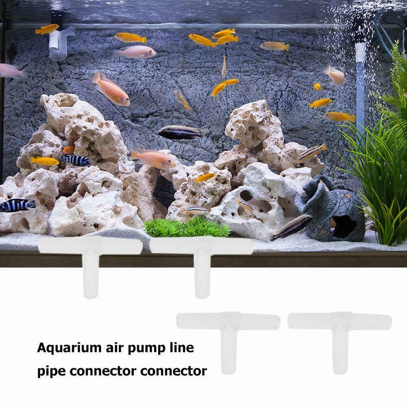 10pcs Tee-Connectors Fish Tank Air Pipe Joint Water Pump Hose Adapter Accessory