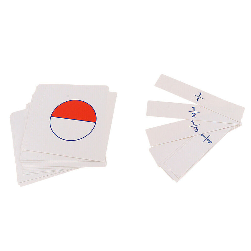 Montessori Mathematics Fraction Skittles Cards Set, Baby Math Educational Toys